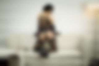 Nylon encasement and masturbation show.
