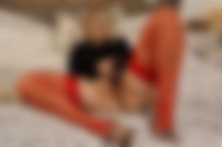 Red nylons and anal dildo