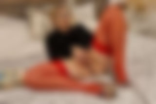 Red nylons and anal dildo