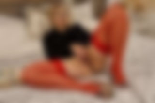 Red nylons and anal dildo