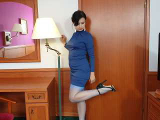 Blue nylons and a vanity mirror