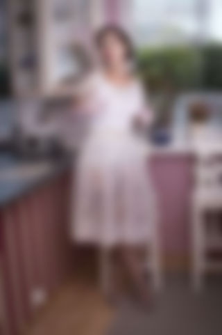 Classic pinup dress and nylon fetish