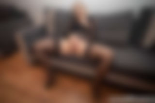 Shaved fanny in seamed black nylons