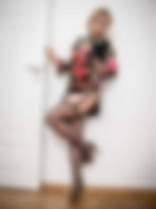Floral dress and anal plug