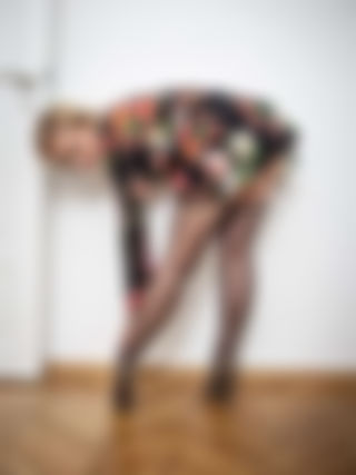 Floral dress and anal plug