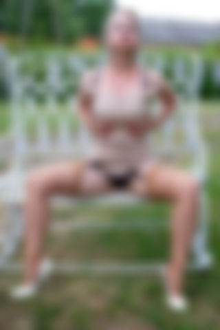 July evening with a dildo and stockings
