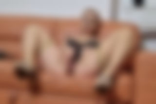Old leather sofa and genuine nylons
