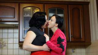 Two lesbo nymphomaniacs in black nylons