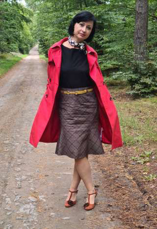 My red coat in the woods