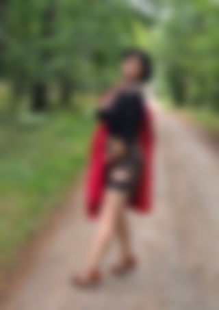 My red coat in the woods