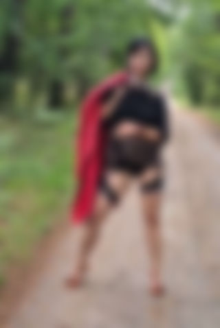 My red coat in the woods