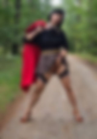 My red coat in the woods