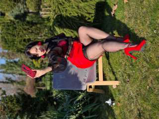 Sunny day and kinky play in the garden