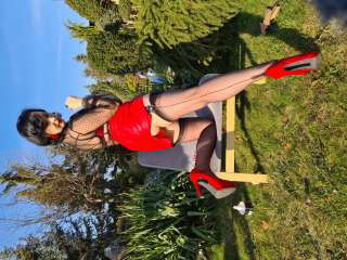 Sunny day and kinky play in the garden